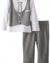Calvin Klein Baby-Boys Infant White Tee With Attached Gray Front Vest With Pant, White/Gray, 24 Months