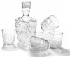 Bormioli Rocco Dedalo 7-Piece Whiskey Decanter Set, Set of 6 Rocks Glasses and One Whiskey Decanter, Gift Boxed