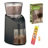 Capresso Jura Infinity 560 Conical Burr Coffee Grinder - Black + Coffee Grinder Dusting Brush + 3-pack 35G Grindz Coffee Grinder Cleaner