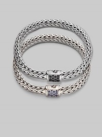 From the Classic Chain Collection. A signature sterling silver chain highlights a blue sapphire pavé clasp.Blue sapphire Sterling silver Length, about 7¼ Width, about ¼ Clasp closure Made in Bali Please note: Bracelets sold separately. 