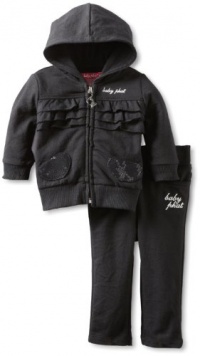 Baby Phat - Baby-Girls Newborn French Terry Jog Set, Black, 6-9 Months Baby Phat - Baby-Girls Newborn French Terry Jog Set, Black, 6-9 Months