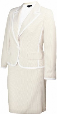 Evan Picone Women's Cambridge Skirt Suit Taupe/White Evan Picone Women's Cambridge Skirt Suit Taupe/White
