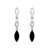 Perfect Gift - High Quality Elegant Marquise Earrings with Silver and Black Swarovski Element Crystals (3936) for Birthday Wedding Gift Free Shipping cyrber monday Sales Clearance