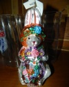 Christopher Radko Easter Bonnet & Basket Bunny blown glass ornament 1997 glitter accents