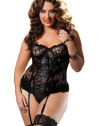 Seven Til Midnight Womens Plus Size Paisley Lace Bustier Queen Size