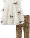 Nannette Baby-girls Infant 2 Piece Rippled Dress Set, Beige, 18 Months