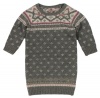 Juicy Couture Girls' 7-16 Wool Blend Chunky Fair Isle Sweater Dress (Grey) (10)