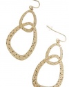 TRENDY FASHION ANGULAR HAMMERED DANGLE EARRINGS BY FASHION DESTINATION | (Gold)