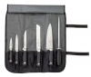 Mercer Cutlery Genesis 7-Piece Forged Knife Roll Set, Steel/Black