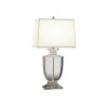 Robert Abbey 3324W Lamps with Rectangular Off-White Dupioni Silk Shades, Clear Lead Crystal/Silver Plate Accents Finish