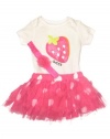 Baby / Infant Girls 3 Piece Tutu Strawberry Set by Baby Starters - Hot Pink - 0-3 Mths