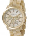 New Michael Kors Chronograph Horn Mother-Of-Pearl Dial Womens Watch MK5217 IGN