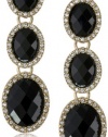 Anne Klein Merry and Bright Gold-Tone Pave Triple Drop Clip-On Earrings