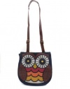 Loungefly Denim Faux Leather Owl Crossbody Messenger Handbag Purse