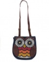 Loungefly Denim Faux Leather Owl Crossbody Messenger Handbag Purse