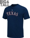 MLB Majestic Texas Rangers Team Name Big Sizes T-Shirt - Royal Blue (XXXXX-Large)