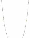 Mizuki Oxidized Silver Chain Necklace with 14k Gold Beads, 40