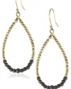 Mizuki 14k Earrings Hoop with Gold and Silver Beads