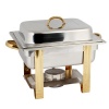 Excellanté Stainless Steel  4 Quart  Gold Accented Chafer