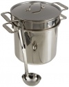 All-Clad  E9077964AMZ Pasta Pot with Mesh Insert and Stainless Steel Ladle, 8-Quart Cookware, Silver