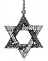 Large CZ Star of David, Jewish Star Charm with Black, Reversible, 1 Inch, Style #4789 in Sterling Silver