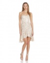 BCBGMAXAZRIA Women's Bryleigh Strapless Sequin Lace Dress