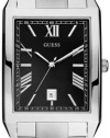 Guess Men's U11669G2 Silver Stainless-Steel Quartz Watch with Black Dial