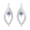 Center Blue and White Diamond Fashion Earrings in 10K White Gold (0.14 cttw)