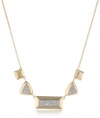 Bronze and 18k Yellow Gold Plated Two-Tone Swarovski Crystal Multi-Geometric Shaped Necklace, 18+1 Extender
