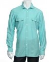 Alfani Red Men's Aqua Button Down Shirt