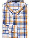 Tommy Hilfiger Men Custom Fit Plaid Long Sleeve Logo Shirt