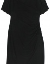 Lauren Ralph Lauren Women's Embellished Draped Surplice Jersey Dress (12, Black)