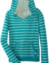 Roxy Girls 7-16 Wave Rider G Top, Aquatic Blue Solid Stripe, Large