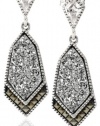 Judith Jack Color Cascade Item Sterling Silver, Swarovski Marcasite and Silver Drusy Drop Earrings