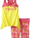 PUMA Girls 2-6X Printed Biker Short Set, Pink, 4