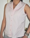 Jones New York Women's Soft Pink Sleeveless Easy Care Shirt Size 12