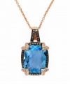 Effy Jewlery 14K Rose Gold Blue Topaz and Diamond Pendant, 6.70 TCW