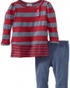 Splendid Littles Baby-girls  Marseille Chambray Stripe Tunic Set, Flamingo, 18-24 Months