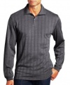 Van Heusen Mens Polo Shirt Big Tall 2XL Long Sleeve Cotton Blend Dark Gray Charcoal