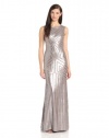 BCBGMAXAZRIA Women's Agne Open Back Geo Sequin Maxi Dress