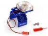 Team Integy Motor Heatsink/Fan, Blue: Stamp, Rust, Band, Slash