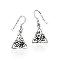 Sterling Silver Celtic Knot Triquetra Dangle Earrings Sterling Silver Celtic Knot Triquetra Dangle Earrings