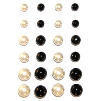 Pearl Studs, 12 White, 12 Black, Back Again!, in Black and White Pearl Studs, 12 White, 12 Black, Back Again!, in Black and White