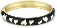 Betsey Johnson Black and White Heart Bangle Bracelet Betsey Johnson Black and White Heart Bangle Bracelet
