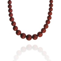 6-16mm Plain Round Red Jasper Graduated Bead Necklace