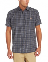 Dickies Men's Short Sleeve Square Bottom Plaid Shirt Dickies Men's Short Sleeve Square Bottom Plaid Shirt