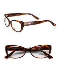 Be chic in these modern acetate frames. Available in havana with clear lens. Logo templesMade in Italy Please note: Non-prescriptive lens. Be chic in these modern acetate frames. Available in havana with clear lens. Logo templesMade in Italy Please note: Non-prescriptive lens.