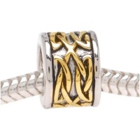 22K Gold Plated Celtic Knot Silver Tone Bead - Fits Pandora (1) 22K Gold Plated Celtic Knot Silver Tone Bead - Fits Pandora (1)