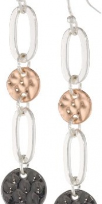 Nine West In The Groove Tri-Tone Linear Textured Drop Earrings