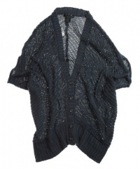 Calvin Klein Jeans Womens Novelty Stitch Cocoon Cardigan, Dark Lagoon, Small